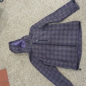 Free Country women's size medium softshell fleece lined coat plaid purpl…